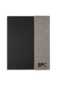 9 1/2 x 12 Laserable Leatherette Canvas Portfolio w / Notepad