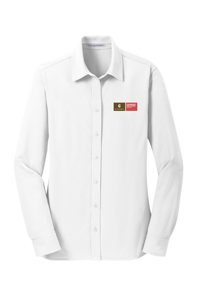 chinese dress ladies Port Authority Ladies Dimension Knit Dress Shirt – GAI Swag Store