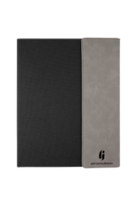 9 1/2 x 12 Laserable Leatherette Canvas Portfolio w / Notepad