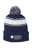 Sport-Tek Stripe Pom Pom Beanie