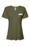 Bella + Canvas Women’s Relaxed Jersey Short Sleeve V-Neck T-Shirt