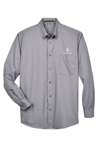 Men's Tall Easy Blend Long-Sleeve Twill Shirt with Stain-Release