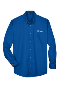 Men's Tall Easy Blend Long-Sleeve Twill Shirt with Stain-Release