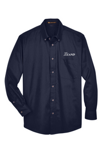 Men's Tall Easy Blend Long-Sleeve Twill Shirt with Stain-Release