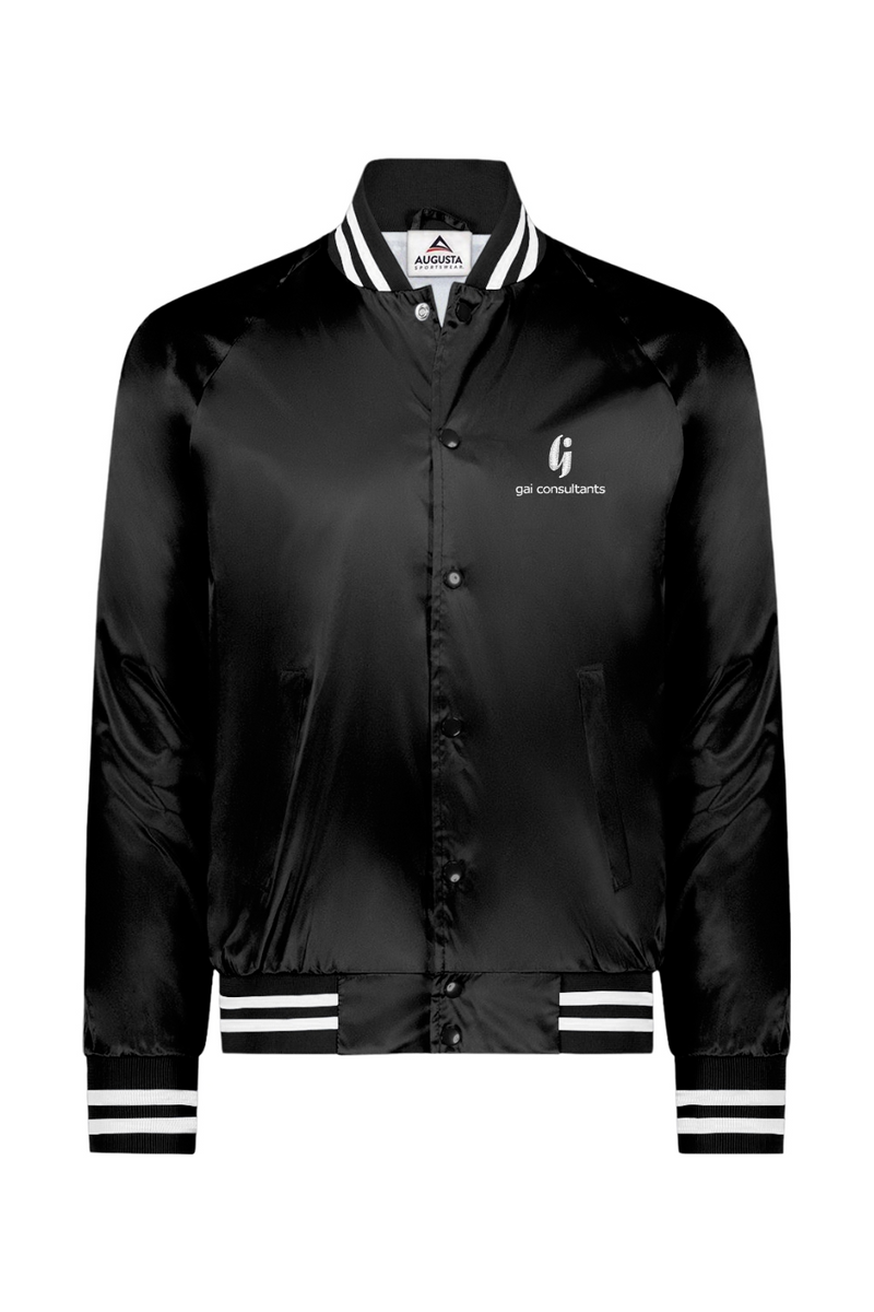 Augusta Sportswear Satin Baseball Jacket Striped Trim – GAI Swag Store